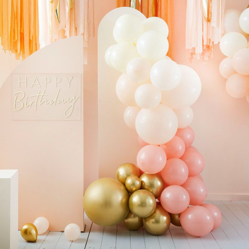 Mix It Up - Balloon Arch Peach and Gold Balloon Arch Kit