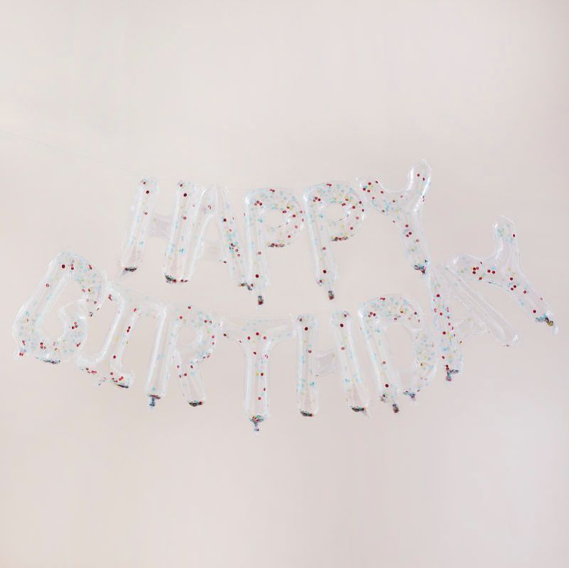Mix It Up - Rainbow Confetti Happy Birthday Balloon Bunting