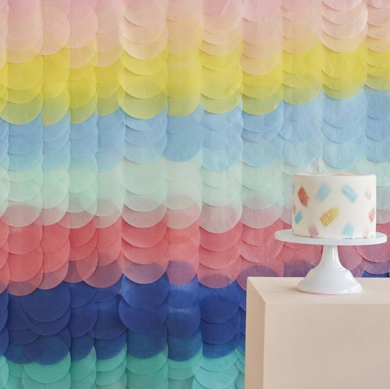 Mix it Up - Rainbow Tissue Paper Disc Party Backdrop