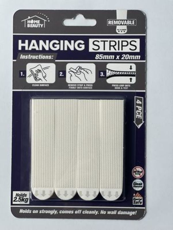 4 set removable picture tape, 2.5kg capacity, ideal for damage-free mounting of frames and decor on various surfaces.