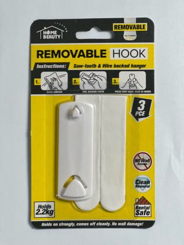 Set of 12 reusable picture hanging hooks, each supporting 2.2kg, ideal for secure, damage-free wall decor.