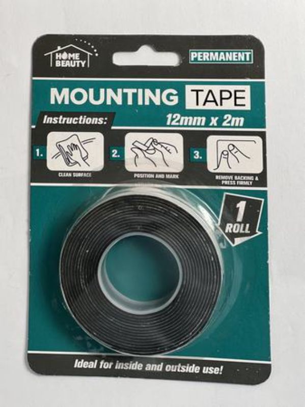 Self-adhesive exterior tape set of 12, 12mm x 2M, ideal for sealing, waterproofing, and outdoor home repairs.