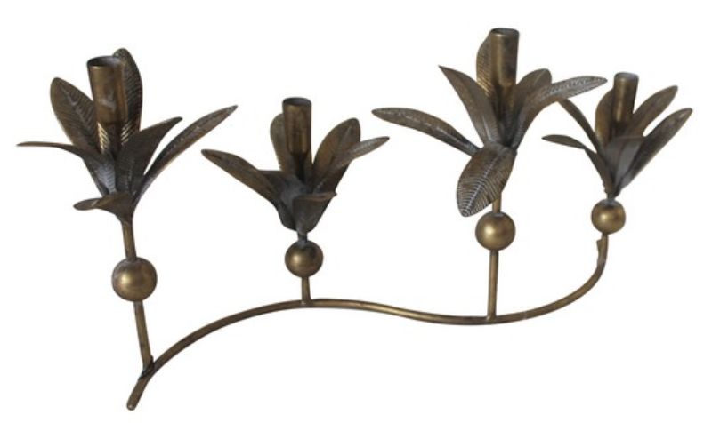 Elegant 50.5cm Palm Candle Holder featuring intricate textures, perfect for adding warmth and style to any decor.