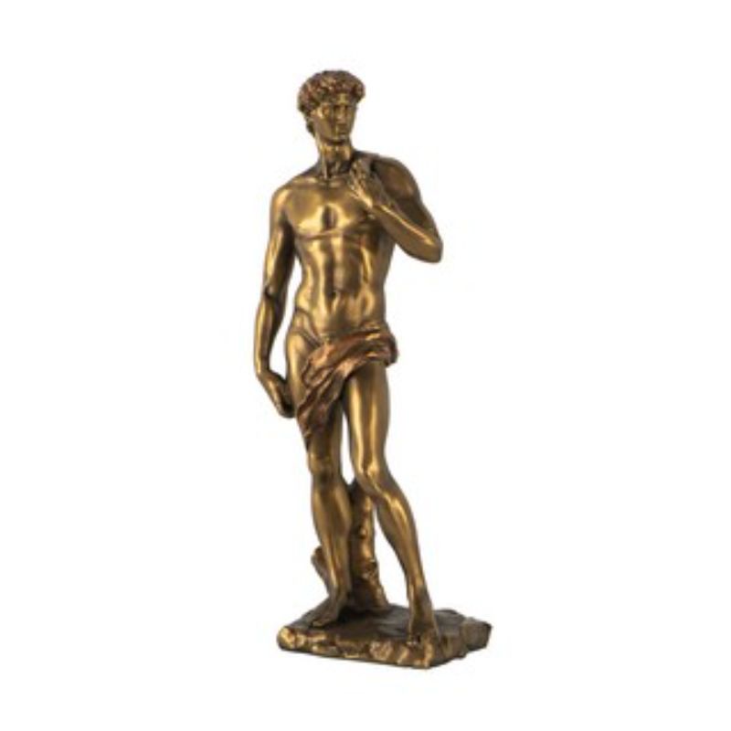 Elegant 34.8cm DAVID STATUE ornament in polyresin, showcasing classic artistry for an art-inspired home decor.