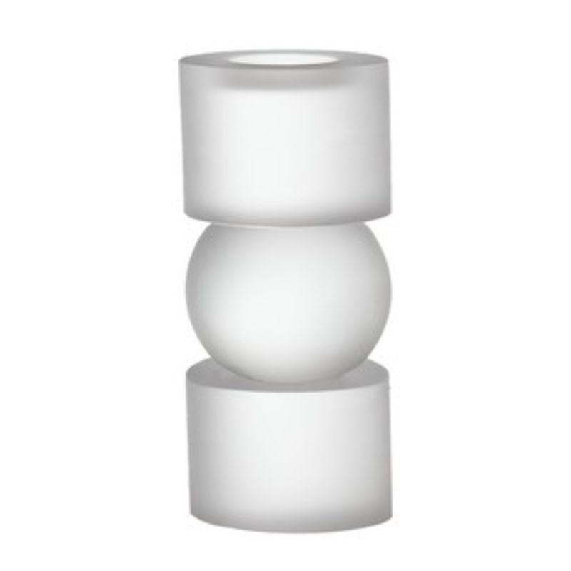 Elegant 18cm glass candle holder, perfect for enhancing decor with warmth and sophistication in any room.