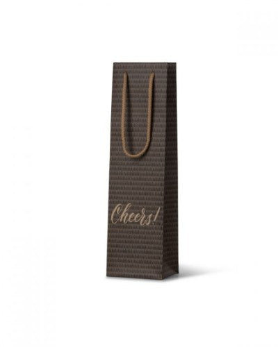 Kraft Cheers Single Wine Bags with cotton rope handles, matte finish, recyclable, ideal for elegant gifting (20 units).