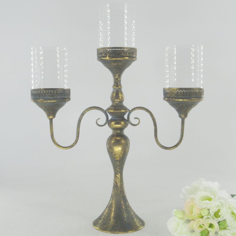 Elegant 3-light candelabra with glass accents, perfect for enhancing home decor and creating a warm ambiance.