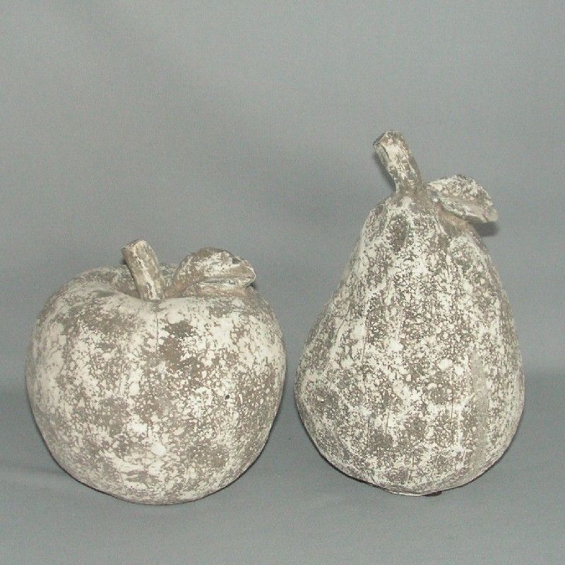 Green Apple & Pear Ornament, 14 x 21 cm and 15 x 15 cm, enhances holiday decor with vibrant colors and nature-inspired design.