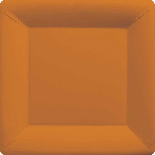 Paper Plates 17cm Square 20CT  - Pumpkin Orange  - Pack of 20