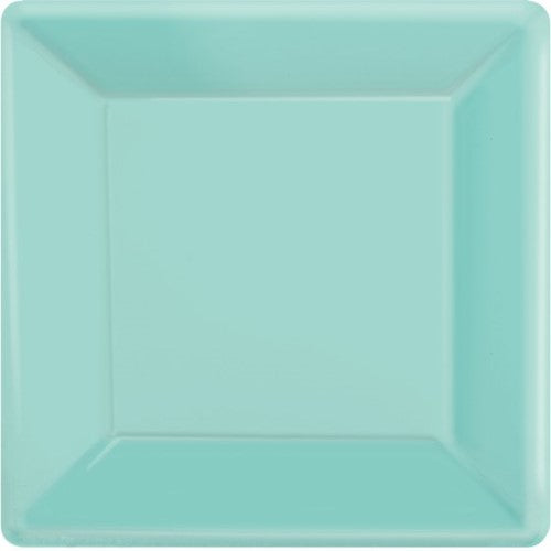 Paper Plates 17cm Square 20CT  - Robin's Egg Blue  - Pack of 20