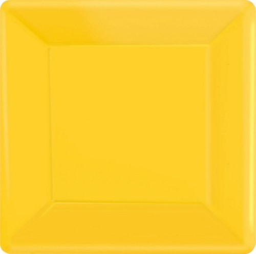 Paper Plates 23cm Square 20CT  - Sunshine Yellow  - Pack of 20