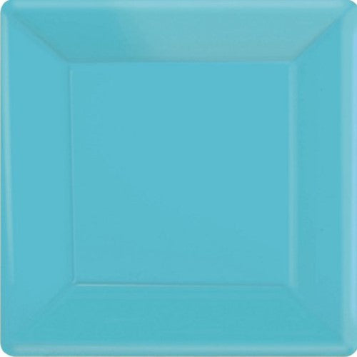 Paper Plates 23cm Square 20CT  - Caribbean Blue  - Pack of 20