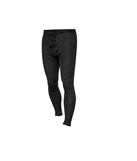 Black adult thermal polypropylene pants designed for warmth, moisture management, and lightweight comfort in cold weather.
