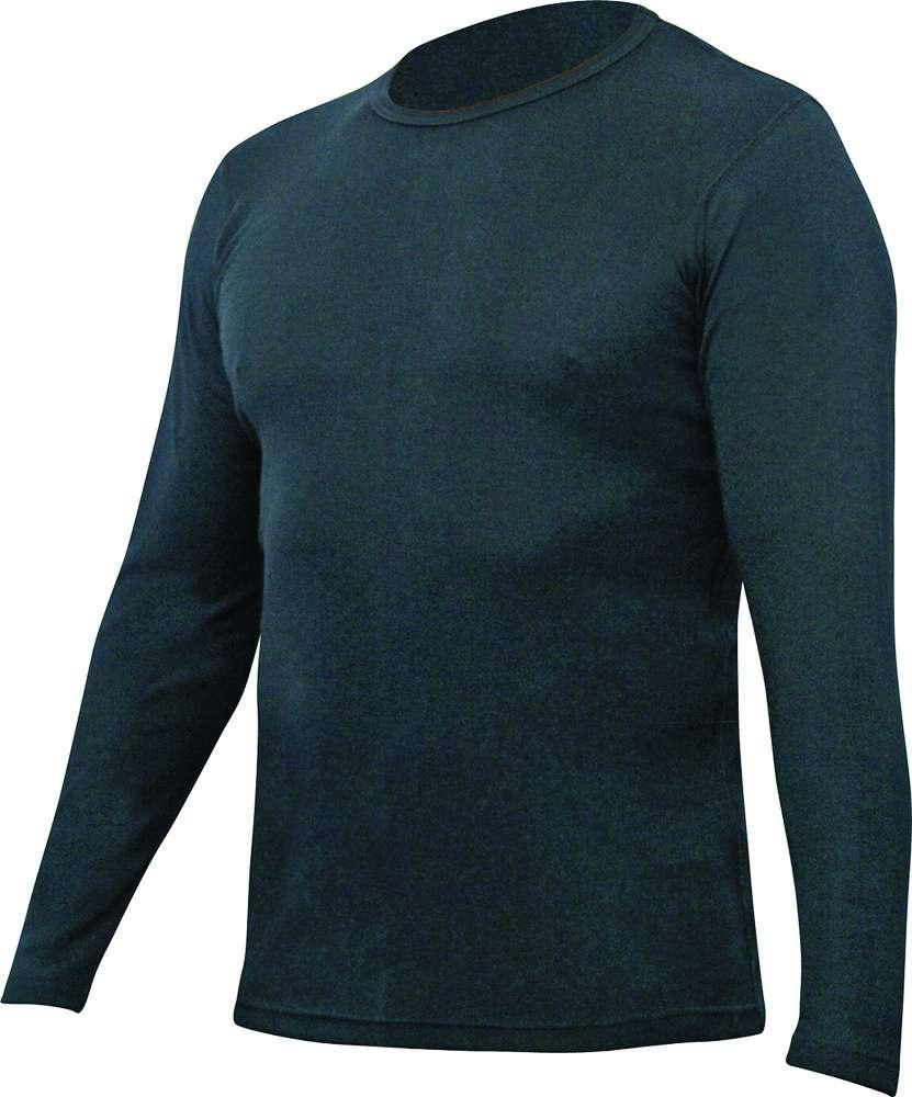 Lightweight black thermal polypropylene top for adults (XL), offering warmth, moisture-wicking, and quick-drying comfort.