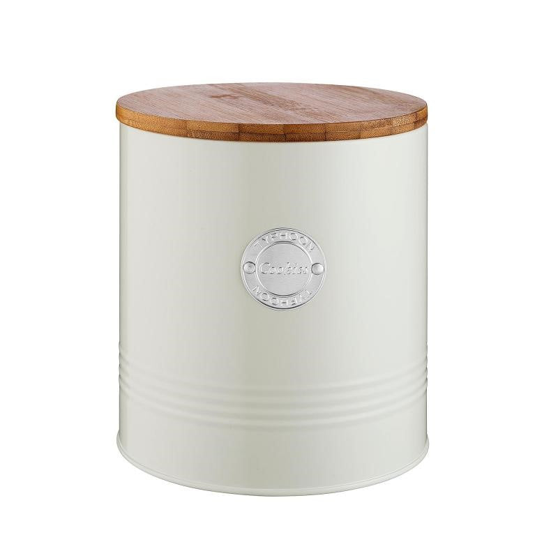 Typhoon Living 3.4L cookies store in cream with bamboo lid, ensuring freshness and stylish kitchen organization.