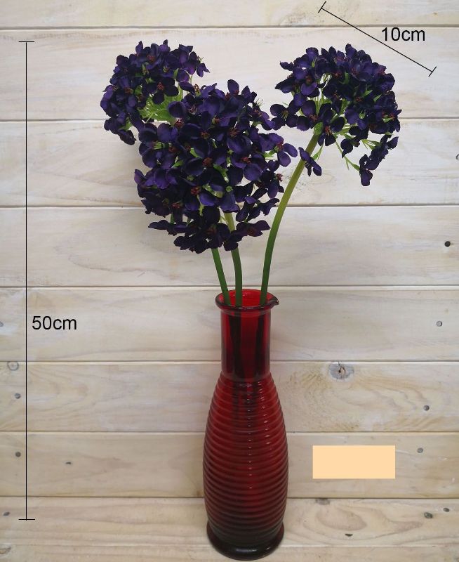 Lifelike Royal Purple Artificial Hydrangea Stem, perfect for vibrant floral arrangements and elegant home decor.