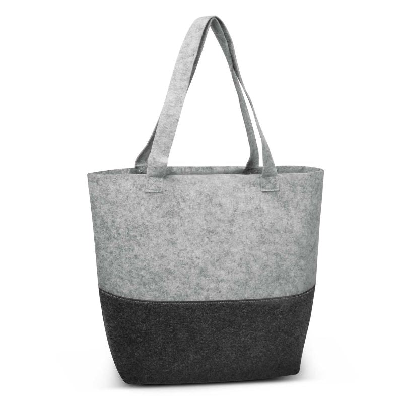 Set of 5 stylish grey tote bags with long handles and expandable gusset, perfect for shopping and everyday use.