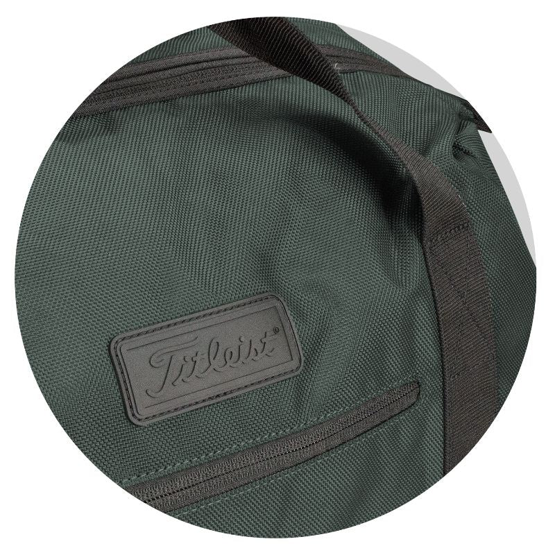 Stylish Titleist Players Boston Bag in charcoal, 46cm, with shoe compartment, valuables pocket, and adjustable strap.