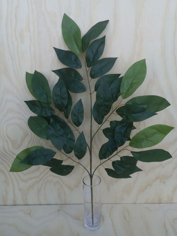 Large artificial leaf spray in lush green, perfect for enhancing decor without maintenance, ideal for homes and offices.