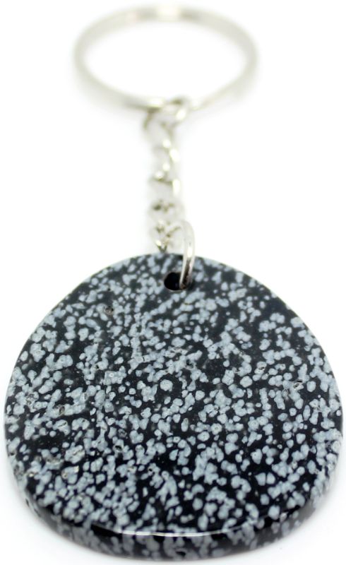 Zodiac keyring set featuring snowflake obsidian, symbolizing Capricorn, promoting emotional well-being and personal empowerment.