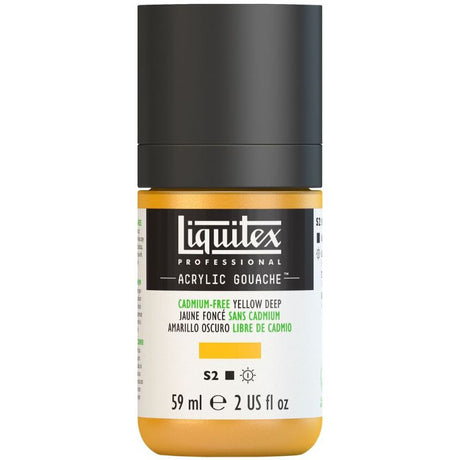 Vibrant yellow acrylic gouache with a smooth, matte finish, perfect for precise artistry and versatile applications.