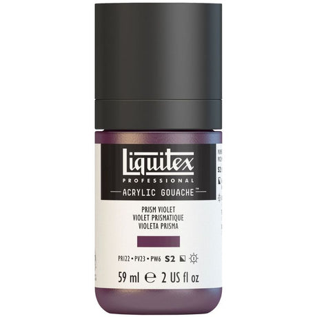Liquitex Professional Acrylic Gouache in Prism Violet 391 S2, 59ml tube with intense, matte finish for vibrant artwork.