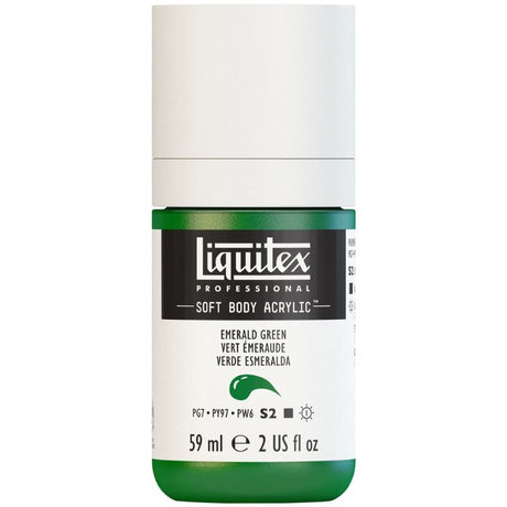 LIQUITEX Professional Soft Body Acrylic Paint in Emerald Green, 59ml tube for versatile artistic applications and smooth coverage.