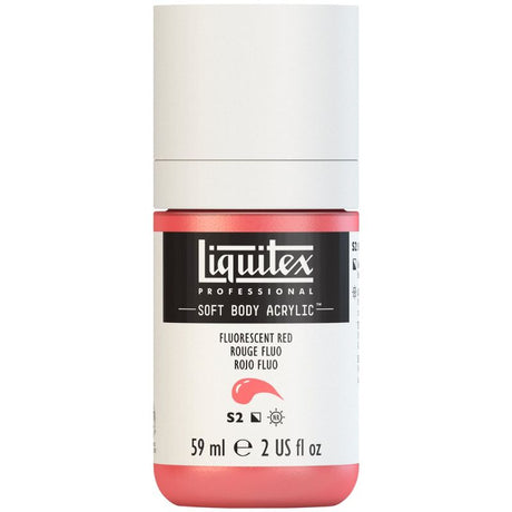 Fluorescent Red 983 S2 acrylic paint in a 59ml tube, ideal for vibrant, professional-grade artwork on various surfaces.