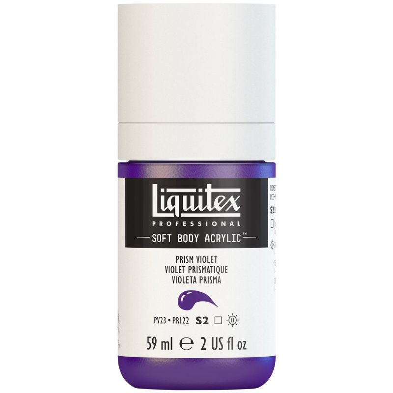 LIQUITEX Professional Soft Body Acrylic Paint in Prism Violet, 59ml, offers excellent coverage and a satin finish for versatile art.