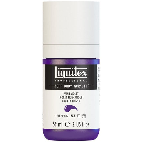 LIQUITEX Professional Soft Body Acrylic Paint in Prism Violet, 59ml, offers excellent coverage and a satin finish for versatile art.