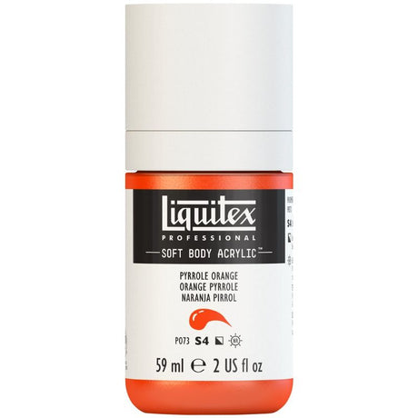 Vibrant Pyrrole Orange acrylic paint in 59ml, perfect for various techniques with a smooth satin finish.