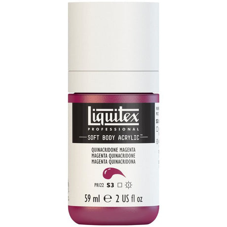 Vibrant LIQUITEX QUIN MAGENTA 114 acrylic paint in 59ml, perfect for blending, layering, and achieving archival brilliance.