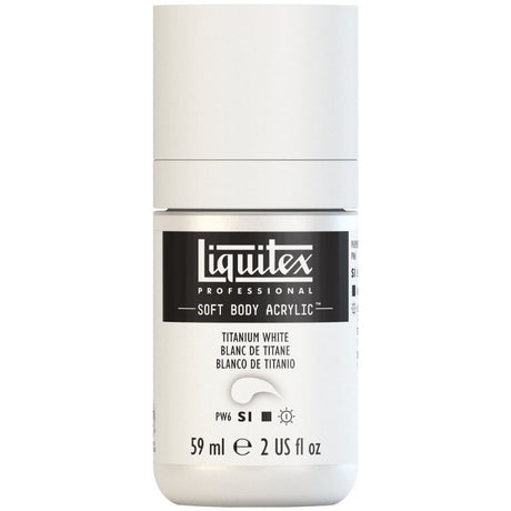 LIQUITEX PROFESSIONAL Soft Body Acrylic Paint in Titan White 432 S1, featuring a smooth, creamy texture and satin finish.
