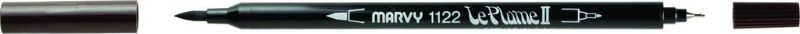 Marvy Le Plume II Dark Brown marker with dual tips for versatile coloring, scrapbooking, and detailed artwork.
