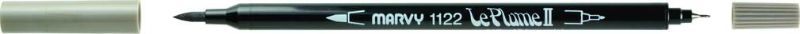 Marvy Le Plume II dual tip water-based marker in brownish grey, perfect for blending and detailed art.