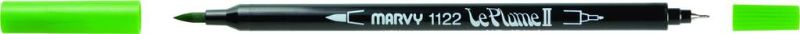 Leaf Green Marvy Le Plume II marker features dual tips for versatile art, perfect for blending and intricate detailing.