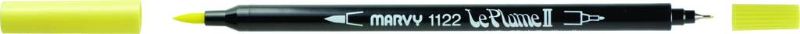 MARVY LE PLUME II dual tip marker pen in Daffodil Yellow 68, perfect for coloring, scrapbooking, and detailed artwork.