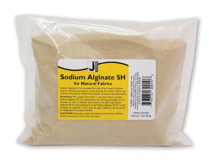 Premium JACQUARD Sodium Alginate 56.70g, a seaweed derivative for thickening dyes in fabric painting and printing.