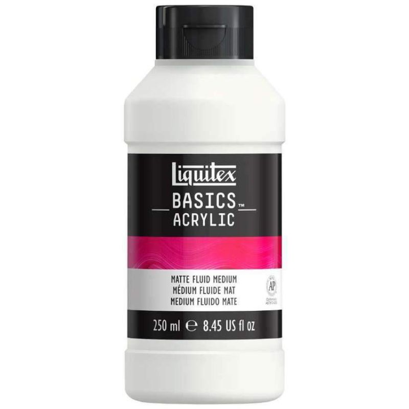 LIQUITEX BASICS 250ML Matte Fluid, a versatile medium for achieving a stunning matte finish in acrylic artworks.
