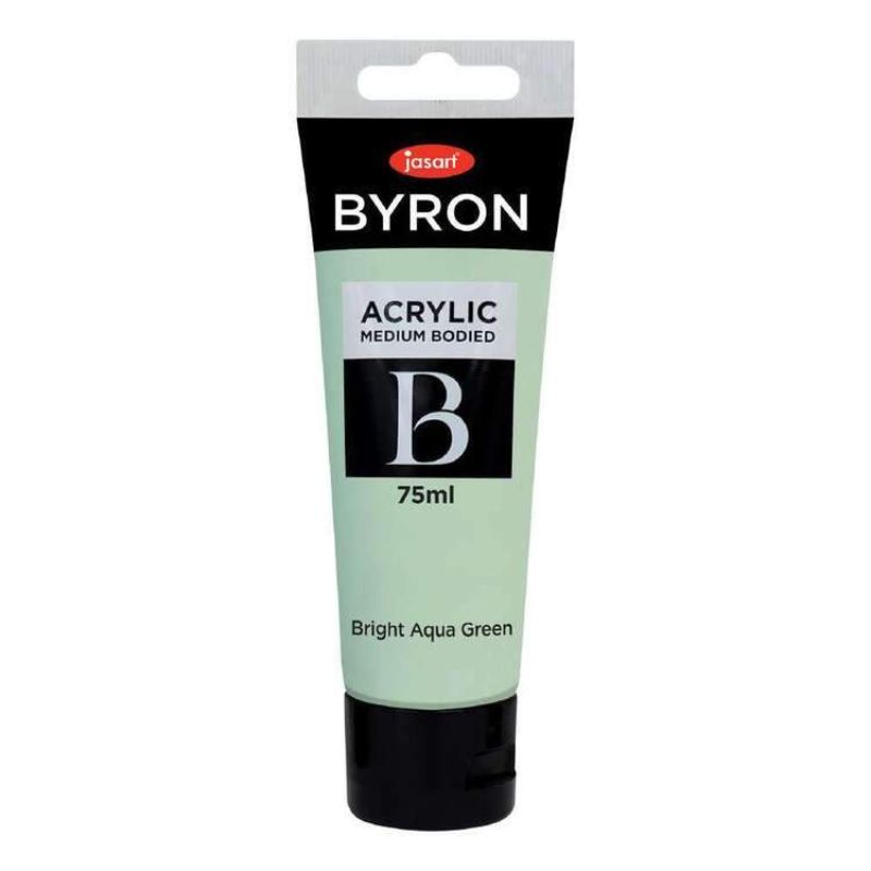 Bright Aqua Green acrylic paint in 75ml tube, ideal for vibrant artwork on various surfaces, perfect for artists of all levels.