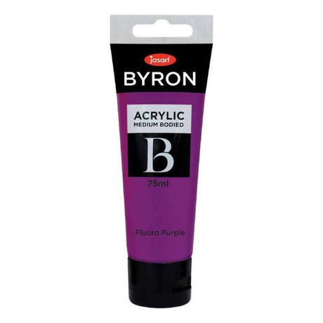 Vibrant Fluo Purple 75ml acrylic paint for bold artistry, perfect for canvas, crafts, and home decor projects.