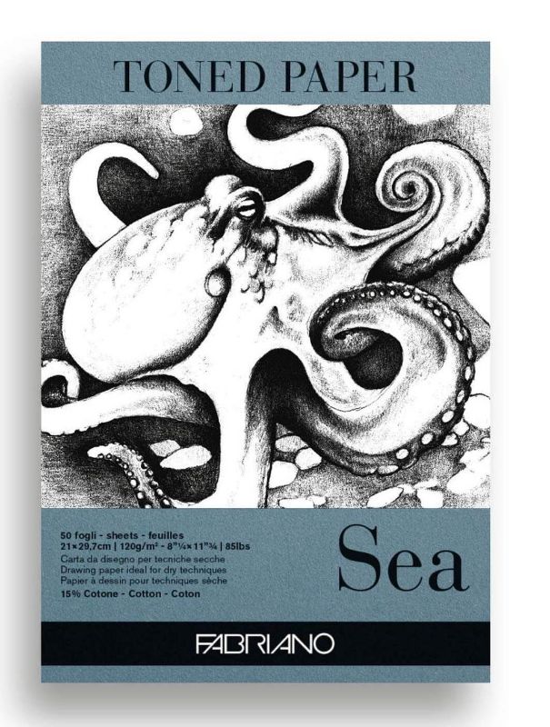 Premium Fabriano Toned Paper Pad 120GSM for dry techniques and light water applications, ideal for artists and creatives.