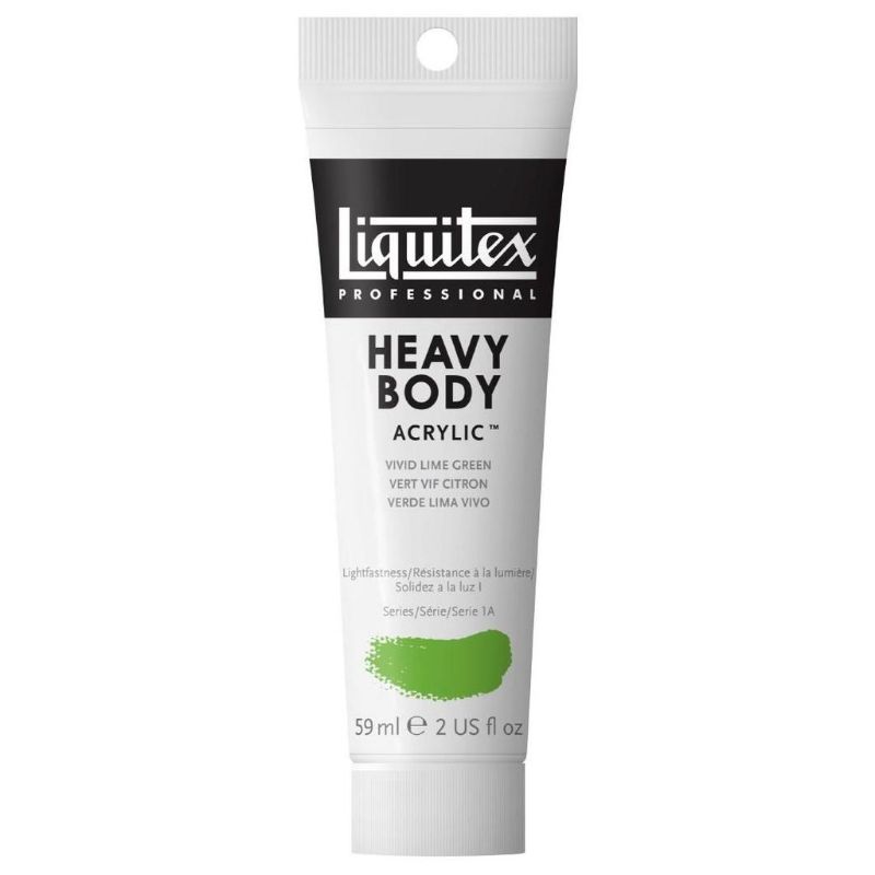 Vivid Lime Green LIQUITEX Professional Heavy Bodied Acrylic paint in a 138ml tube, ideal for vibrant and textured artwork.