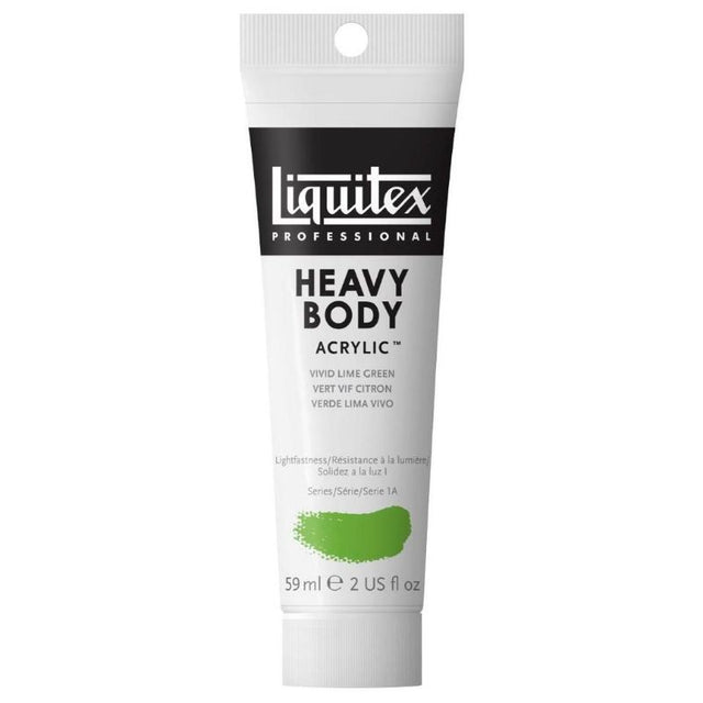 Vivid Lime Green LIQUITEX Professional Heavy Bodied Acrylic paint in a 138ml tube, ideal for vibrant and textured artwork.