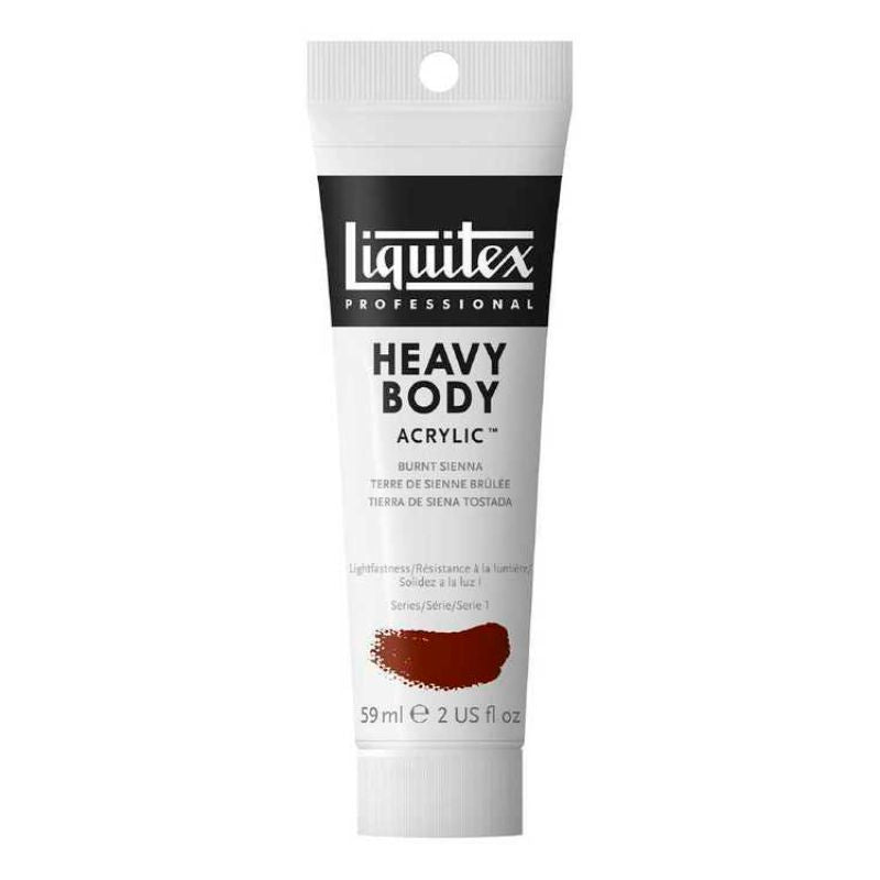 Liquitex Professional Heavy Bodied Acrylic in Burnt Sienna, 138ml tube, ideal for rich texture and vibrant artwork.