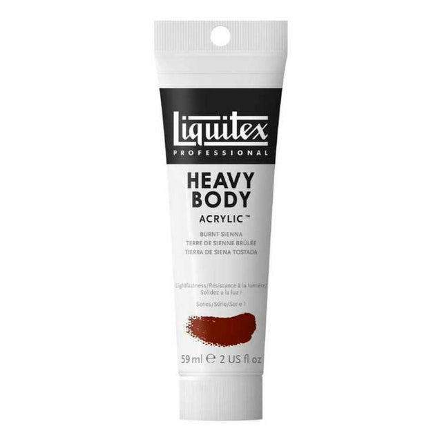 Liquitex Professional Heavy Bodied Acrylic in Burnt Sienna, 138ml tube, ideal for rich texture and vibrant artwork.