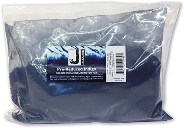 Vibrant 1lb Jacquard Pre-Reduced Indigo dye for easy and effective fabric dyeing on various natural fibers.