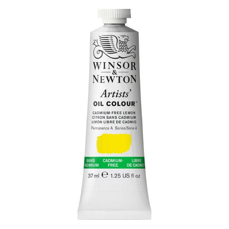 WINSOR AND NEWTON's cadmium-free lemon oil paint in 37ml offers vibrant color, excellent mixing, and lasting lightfastness.