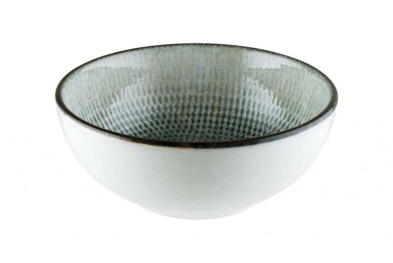 Set of 3 Bonna Lenta Ash Deep Bowls, 130mm, featuring deep green tones, scratch-resistant glaze, and elegant design.