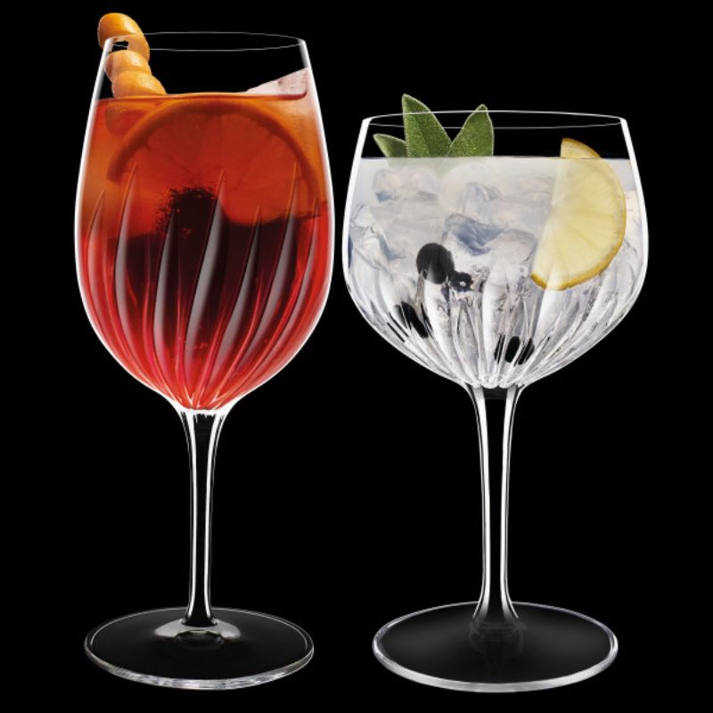 Luigi Bormioli Mixology Spanish Gin Goblets set, stylish and durable; perfect for enhancing cocktails with elegant design.